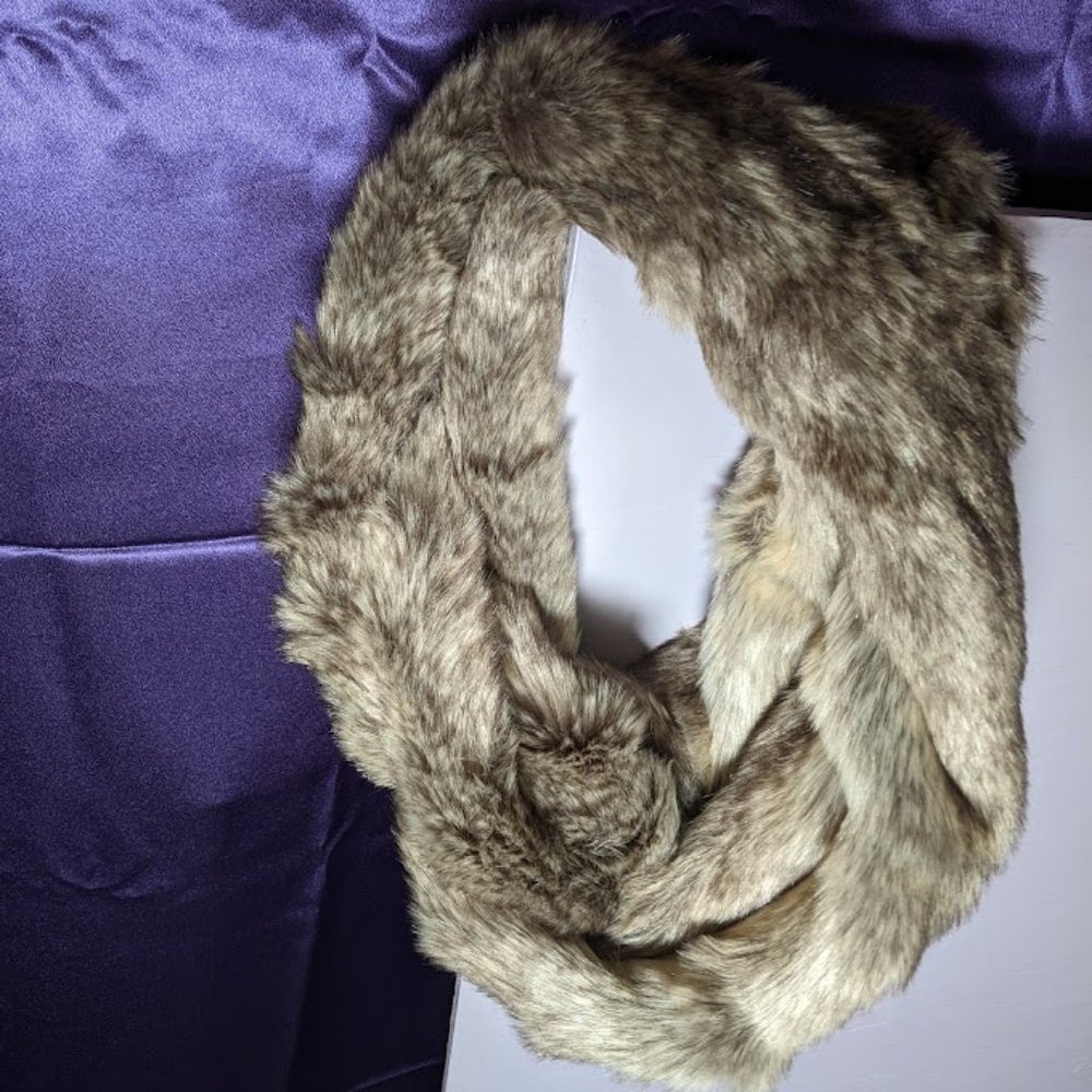 Faux fur wolf infinity scarf